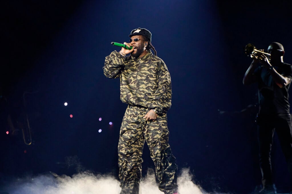 Burna Boy performs at Scotiabank Arena.