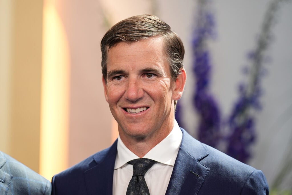 Eli Manning attends the 2026 Disney Upfront at Jacob K. Javits Convention Center.