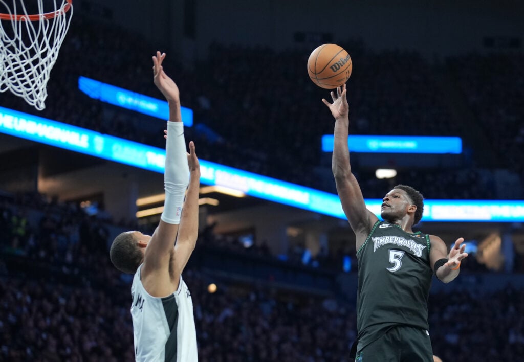 Anthony Edwards, Victor Wembanyama, Minnesota Timberwolves vs. San Antonio Spurs, NBA Playoffs, Game 6, Target Center, Minneapolis, Minn., May 15, 2026