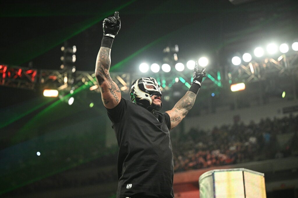 Rey Mysterio makes his entrance during Monday Night RAW