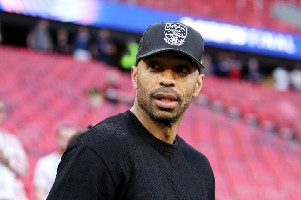 Former Arsenal player Thierry Henry during a training session one day ahead of the UEFA Champions League 2026 Final at Puskas Arena on May 29, 2026 in Budapest, Hungary.
