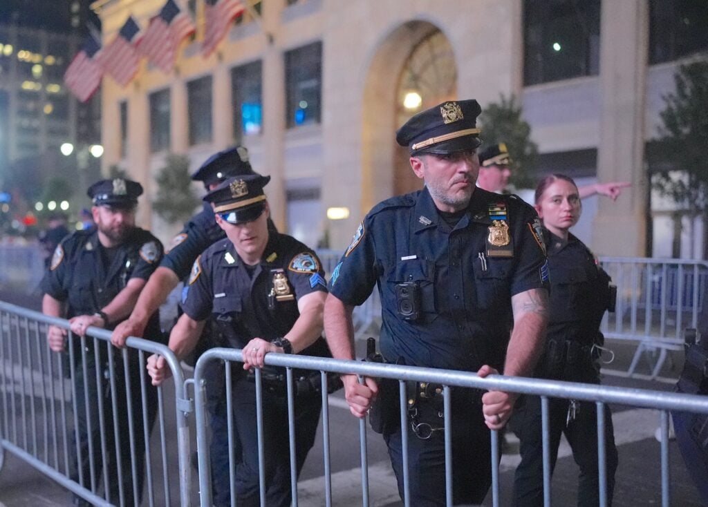Knicks fans in New York City celebrate after their team's NBA Finals Game 2 win