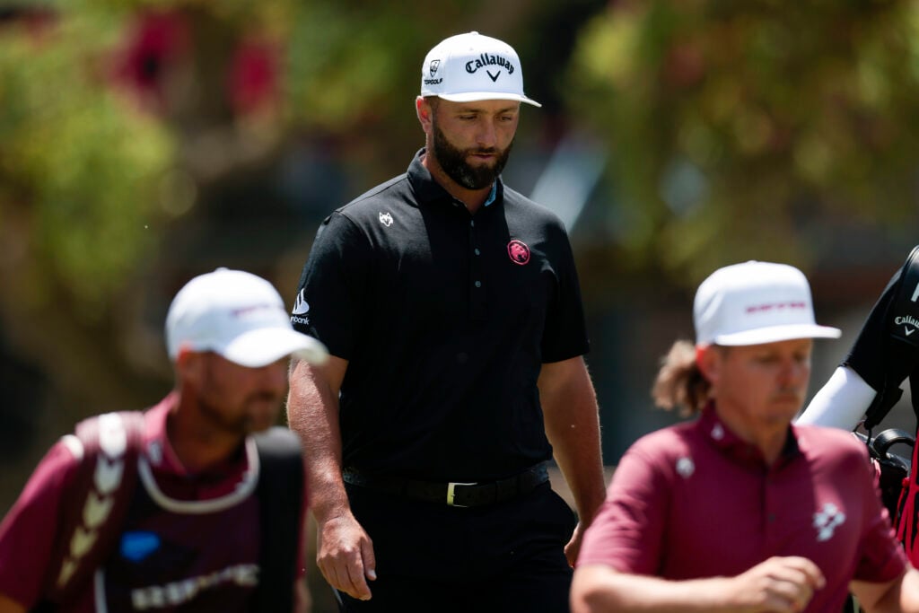Jon Rahm of Legion XIII participates during day four of the LIV Golf Andalucia at Real Club Valderrama