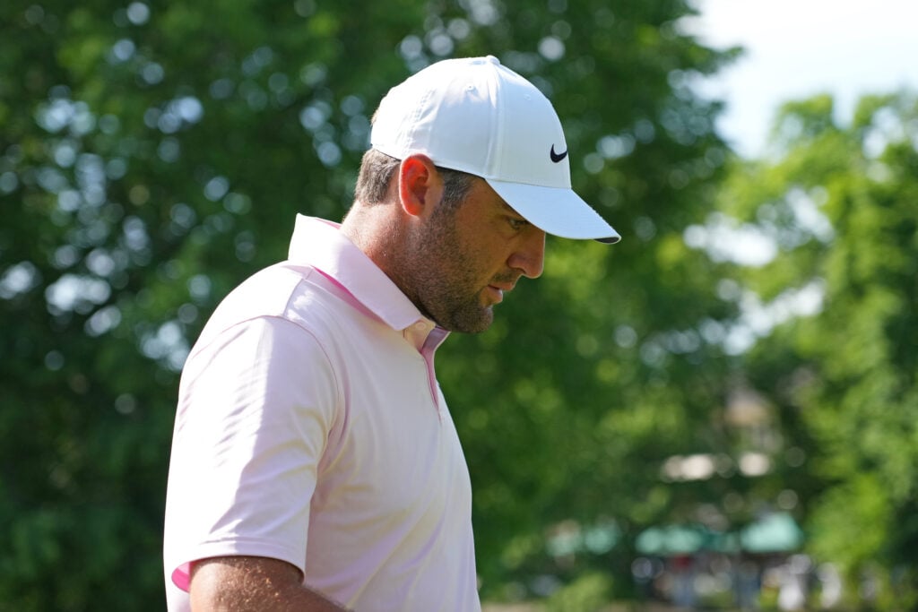 Scottie Scheffler in action during the first round of the the Memorial Tournament at Muirfield Village