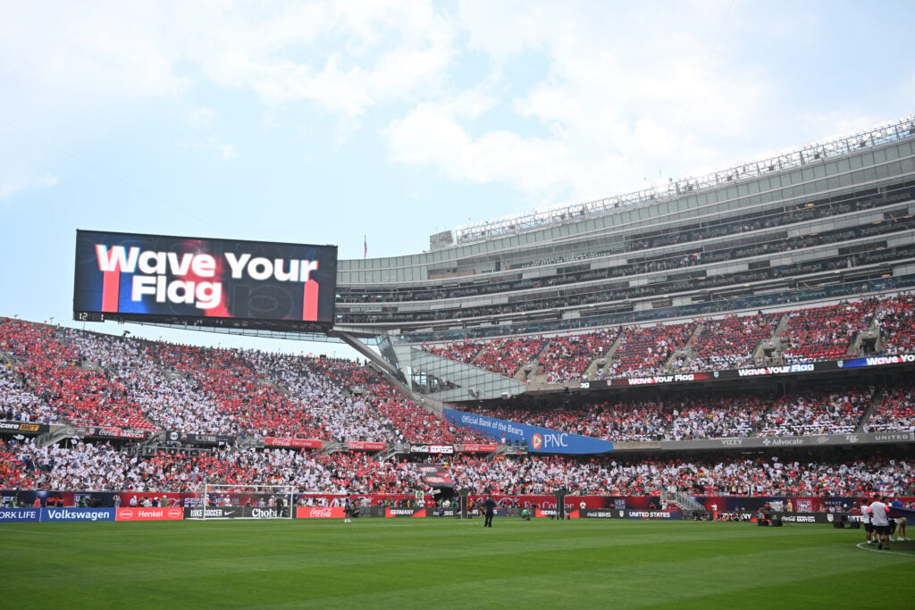 General view inside the stadium prior to the international friendly match between United States and Germany at Soldier Field.