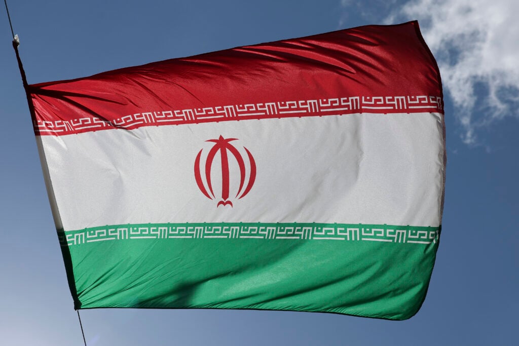 A detail view of the flag of Iran ahead of FIFA World Cup 2026.