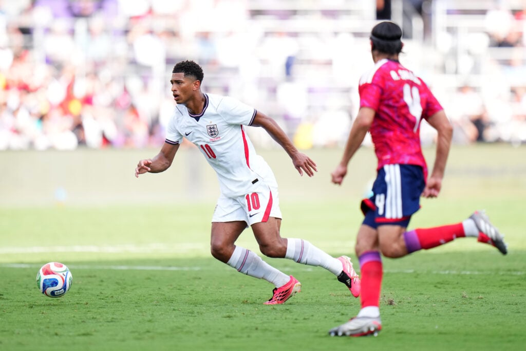 Jude Bellingham in action for England against Costa Rica
