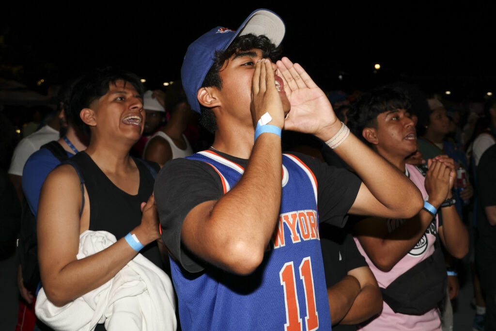 Knicks Fans Gather Around NYC To Watch Game 4 Of The NBA Finals Against The San Antonio Spurs
