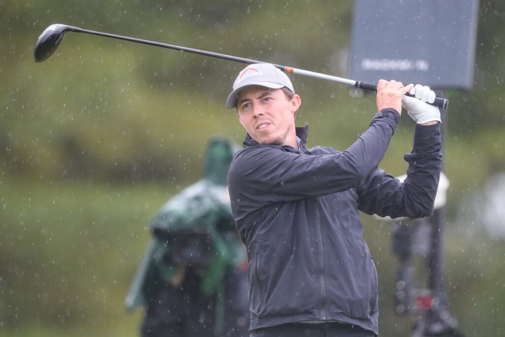 Matt Fitzpatrick tees off on the ninth hole during the final round of the RBC Canadian Open at TPC Toronto
