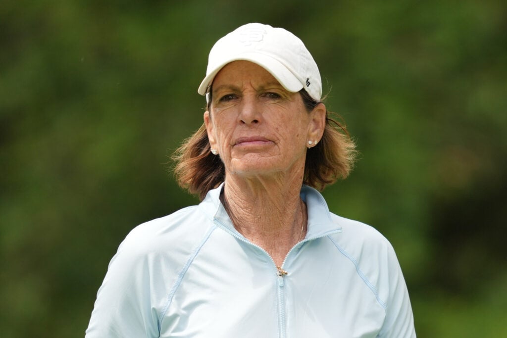 Juli Inkster of the United States walks off the fifth tee during the second round of the Dow Championship 2026
