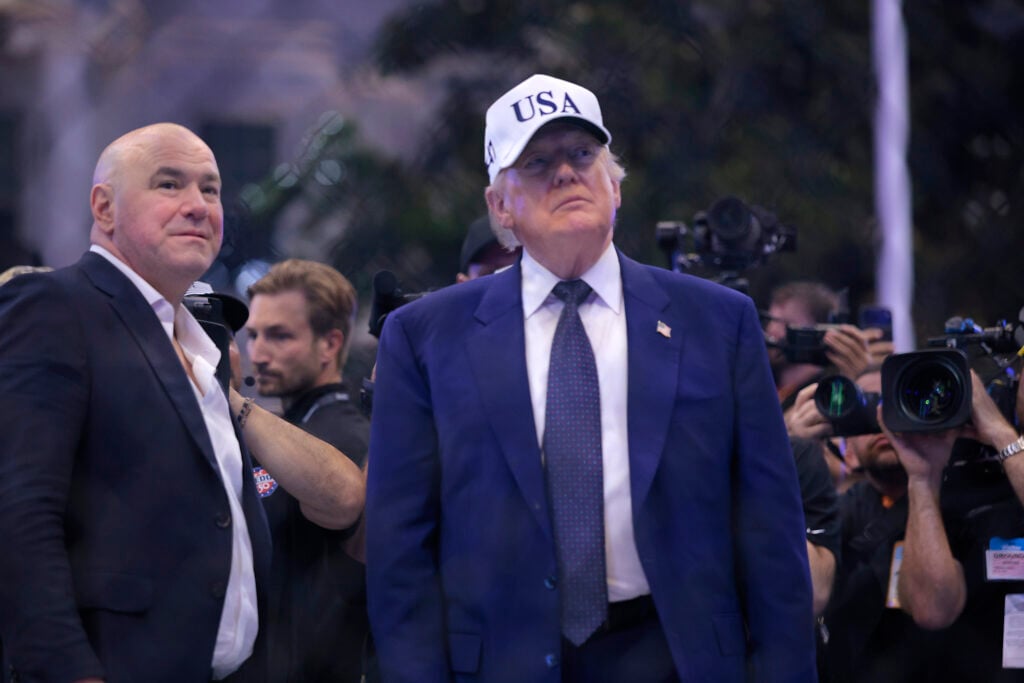 U.S. President Donald Trump and UFC President and CEO Dana White during UFC Freedom 250 on the South Lawn of the White House.