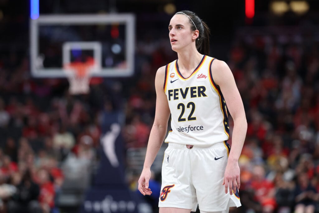 Caitlin Clark #22 of the Indiana Fever during the game against the Toronto Tempo at Gainbridge Fieldhouse.