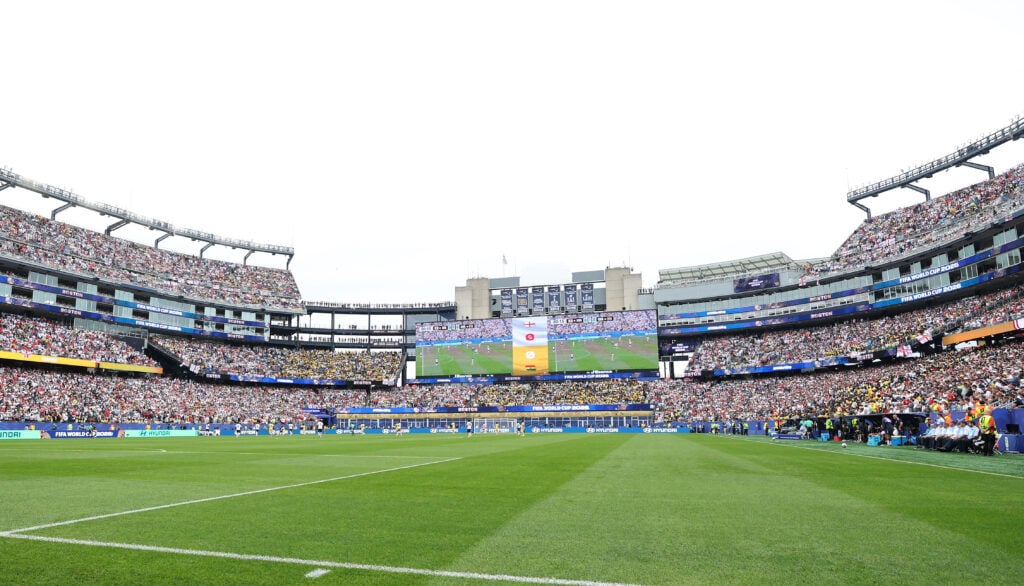 A general view of the pitch and stadium during the FIFA World Cup 2026 Group L match between England and Ghana at Boston Stadium