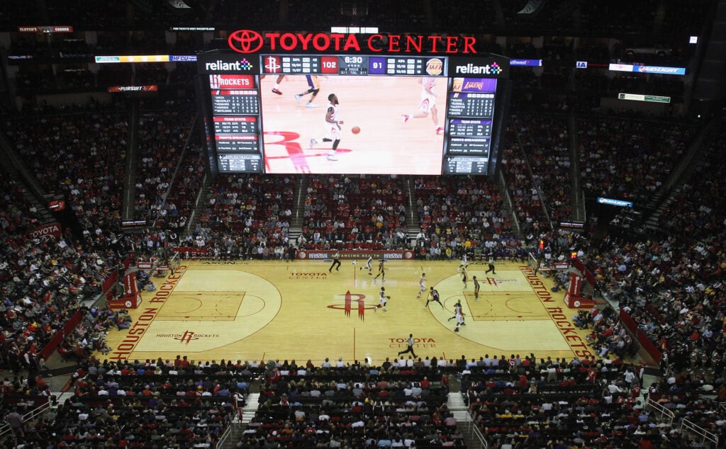 General view as fans watch the play during the game between the Los Angeles Lakers and the Houston Rockets at Toyota Center