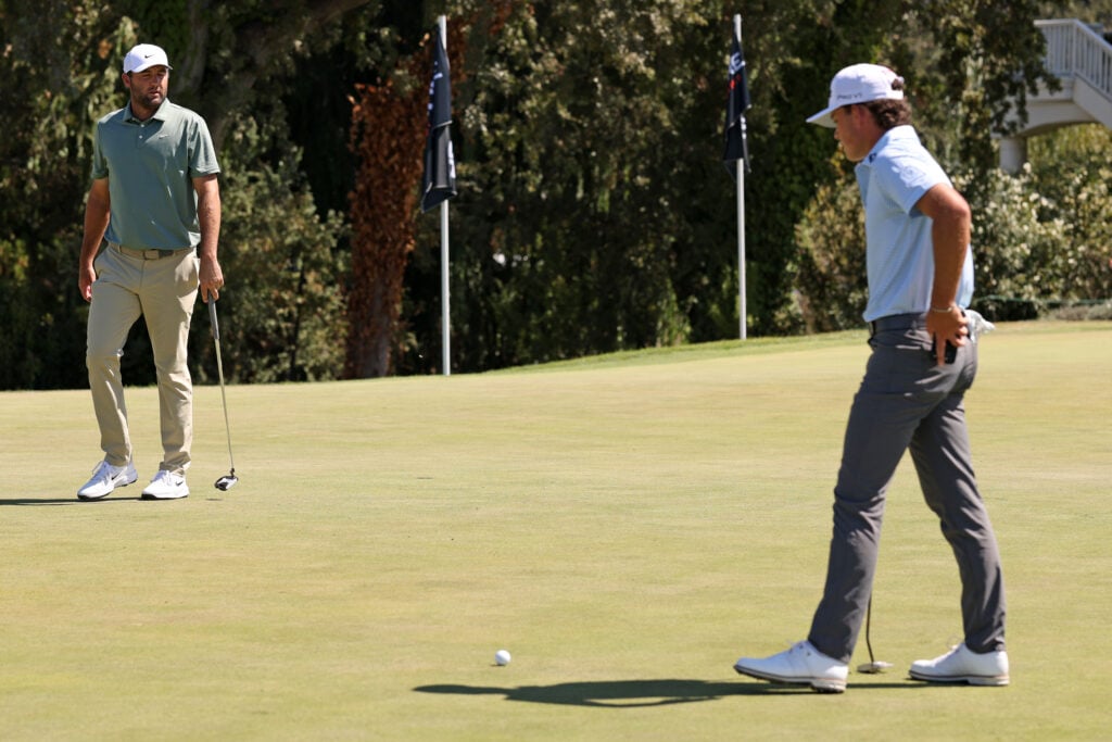 Scottie Scheffler and Jackson Koivun ahead of the Procore Championship in 2025