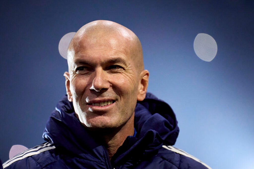 Zinedine Zidane of France looks on prior to the Universe League at Orange Velodrome on December 07, 2025 in Marseille, France.