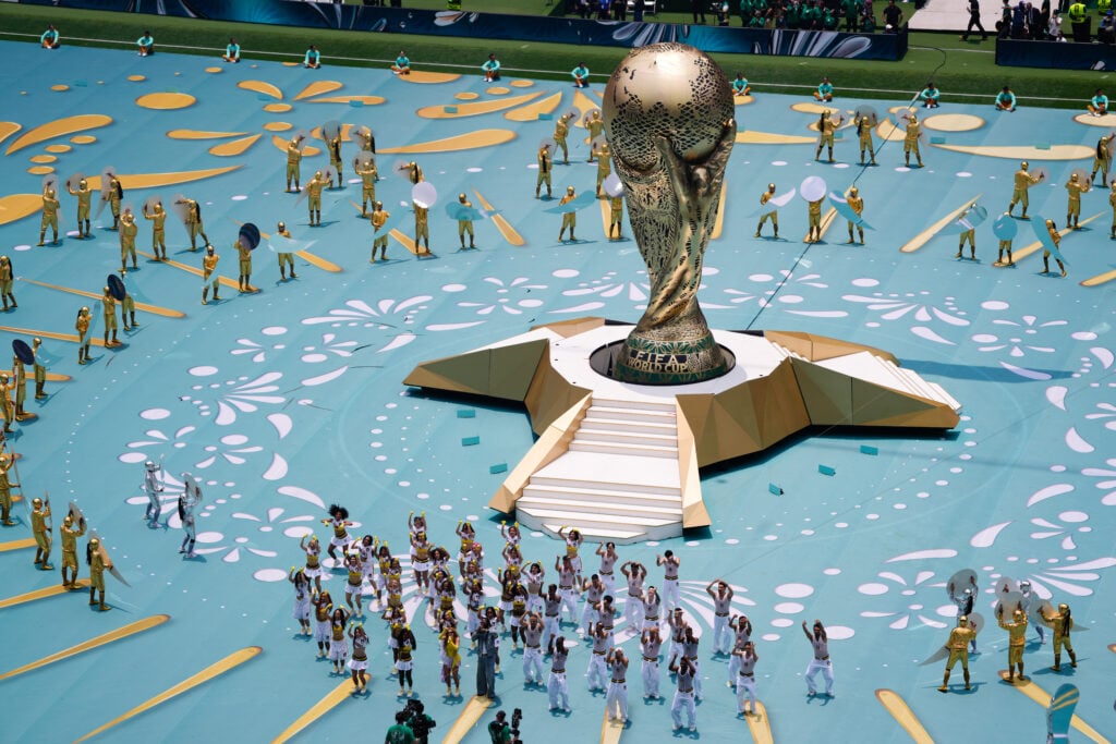Shakira and Burna Boy perform at the Opening Ceremony during the FIFA World Cup 2026 Group A match between Mexico and South Africa at Mexico City Stadium.