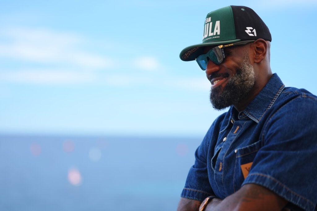 Basketball Player and Team AlUla Co-Owner, Lebron James looks on during the E1 Series Dubrovnik GP.