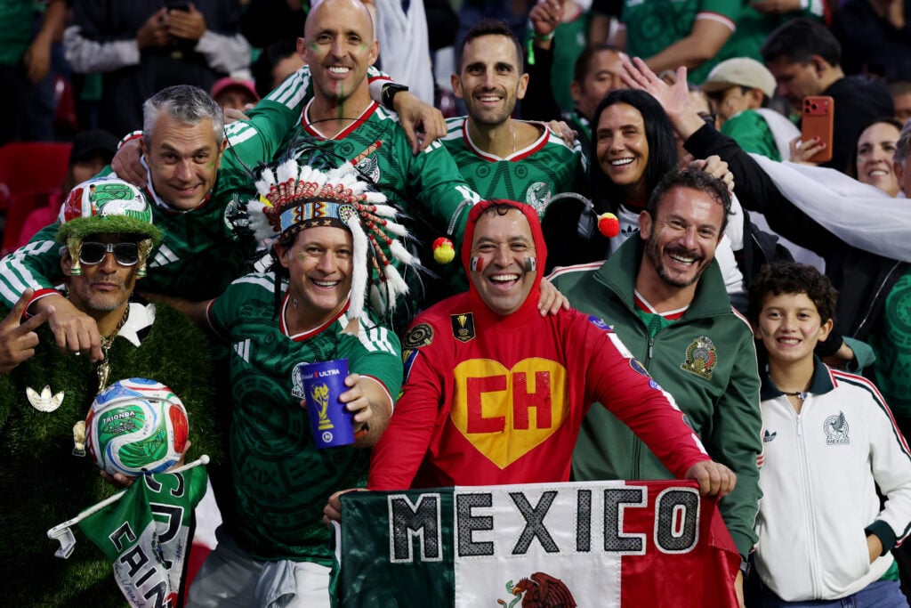 Fans of Mexico show their support before the FIFA World Cup 2026 Round Of 32 match between Mexico and Ecuador at Mexico City Stadium