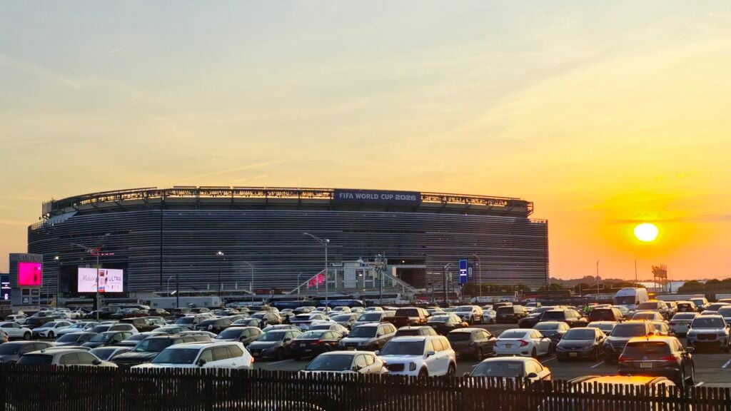 Sunset View Of MetLife Stadium In East Rutherford