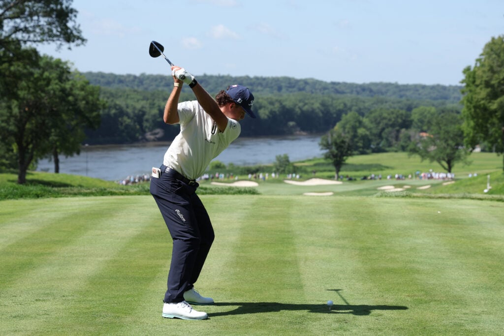 Jackson Koivun in action during the first round of the John Deere Classic at TPC Deere Run