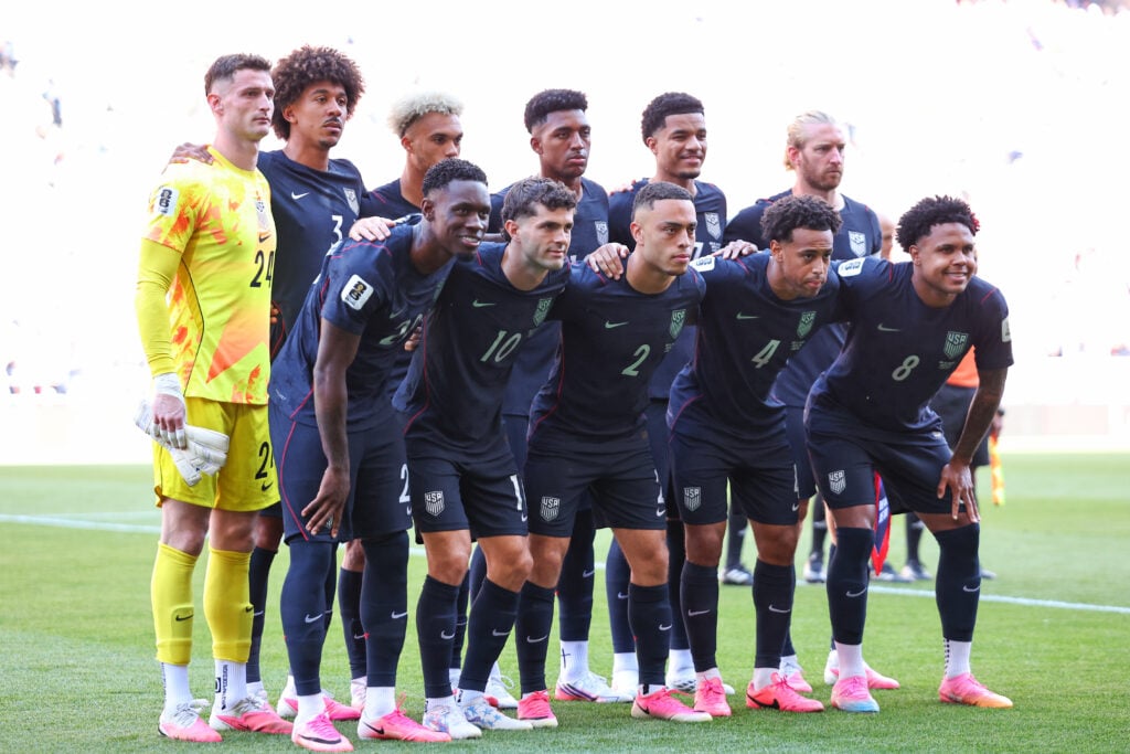 USA team group photo during the FIFA World Cup 2026 Round Of 16 match between USA and Belgium at Seattle Stadium on July 6, 2026 in Seattle, United States.