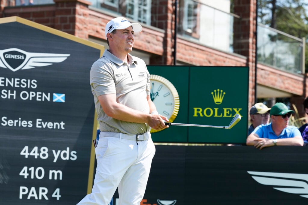 Matt Fitzpatrick tees off on the eighth hole during the second round of the Scottish Open