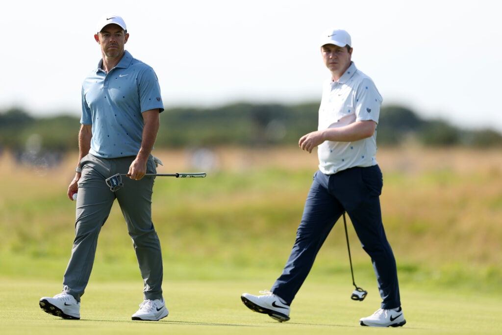 Rory McIlroy and Robert MacIntyre on day two of the Genesis Scottish Open at The Renaissance Club