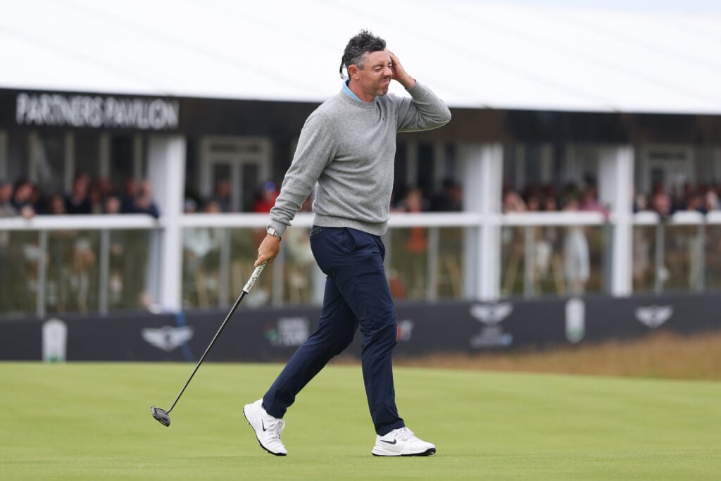 Rory McIlroy reacts after completing his final round of the Scottish Open at The Renaissance Club
