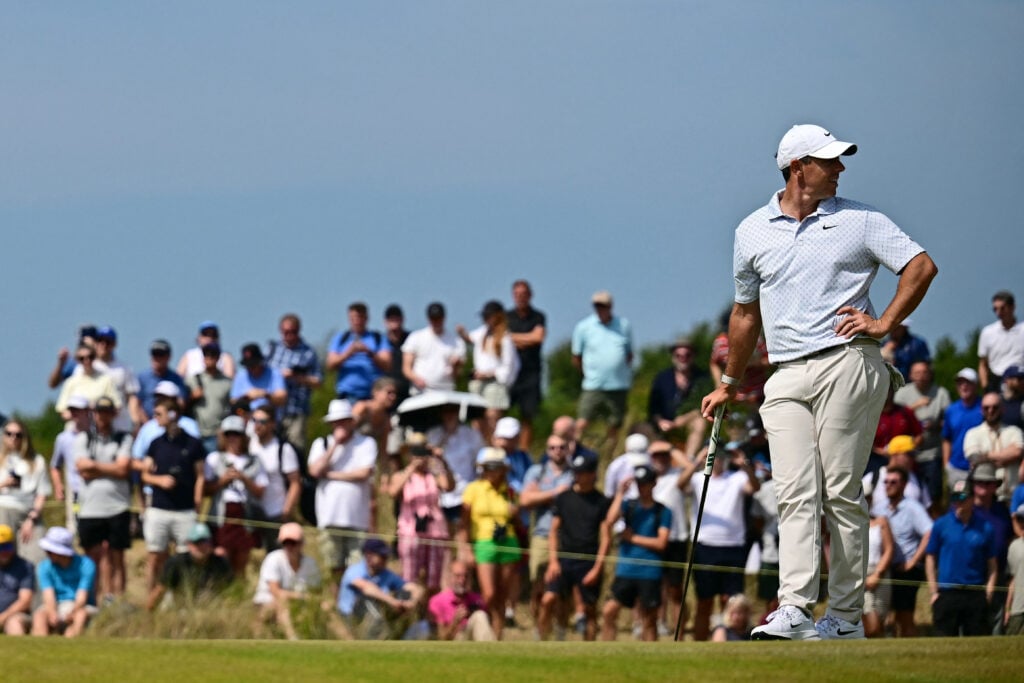Northern Ireland's Rory McIlroy waits on the 16th green on day two of the 154th Open Golf championship at Royal Birkdale