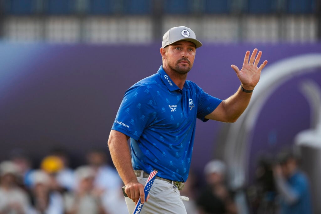 Bryson DeChambeau on the 18th green during the second round of The Open Championship at Royal Birkdale Golf Club