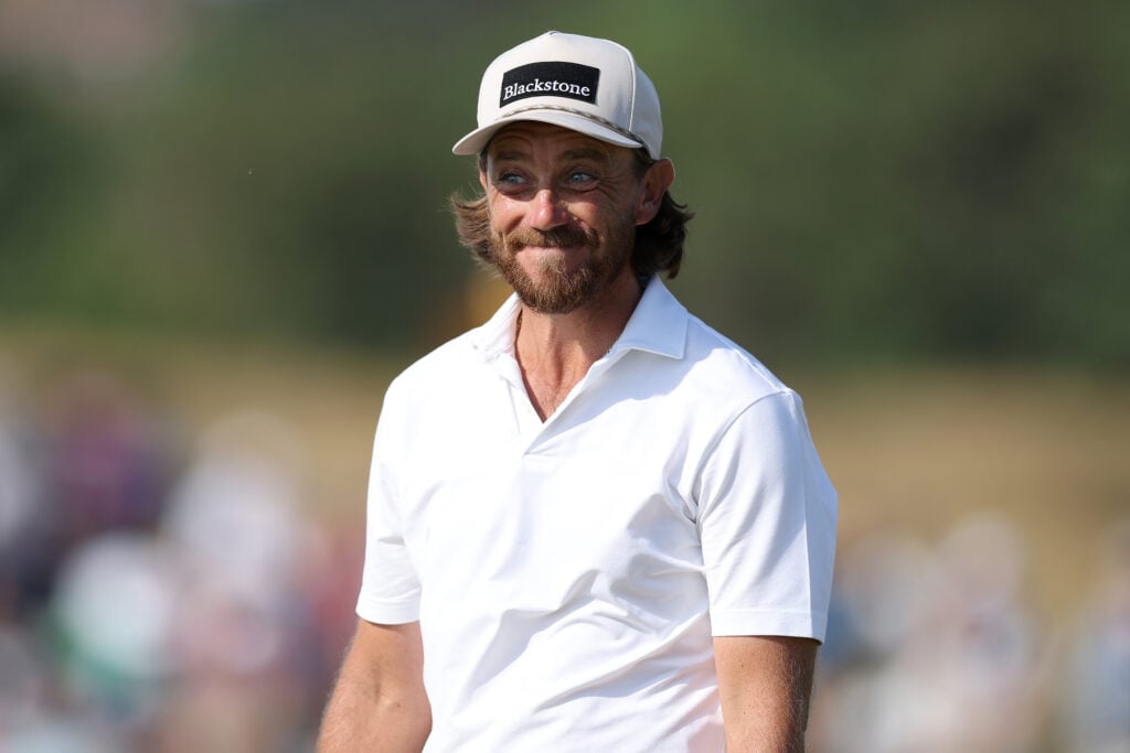 Tommy Fleetwood during a practice round ahead of The Open Championship
