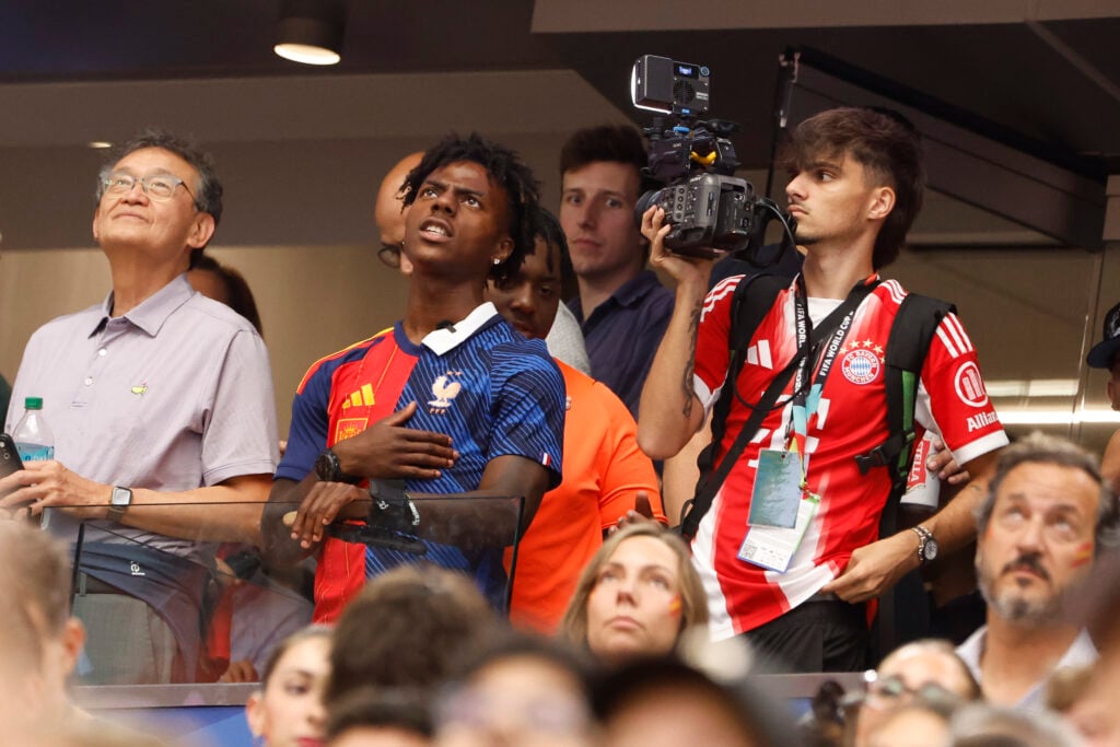 IShowSpeed aka Darren Jason Watkins Jr. attends the FIFA World Cup 2026 Semi Final football match between France and Spain at Dallas Stadium on July 14, 2026 in Arlington, Texas.