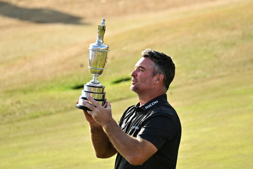 Ryan Fox poses with the Claret Jug after his victory at the 154th Open Golf championship at Royal Birkdale Golf Club