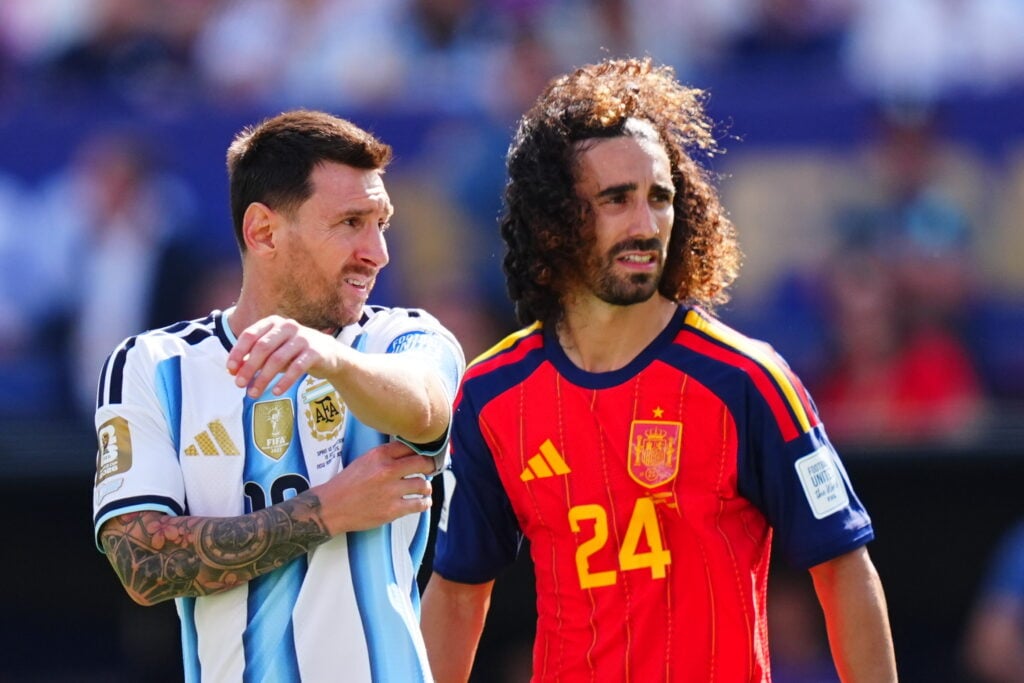 Lionel Messi and Marc Cucurella