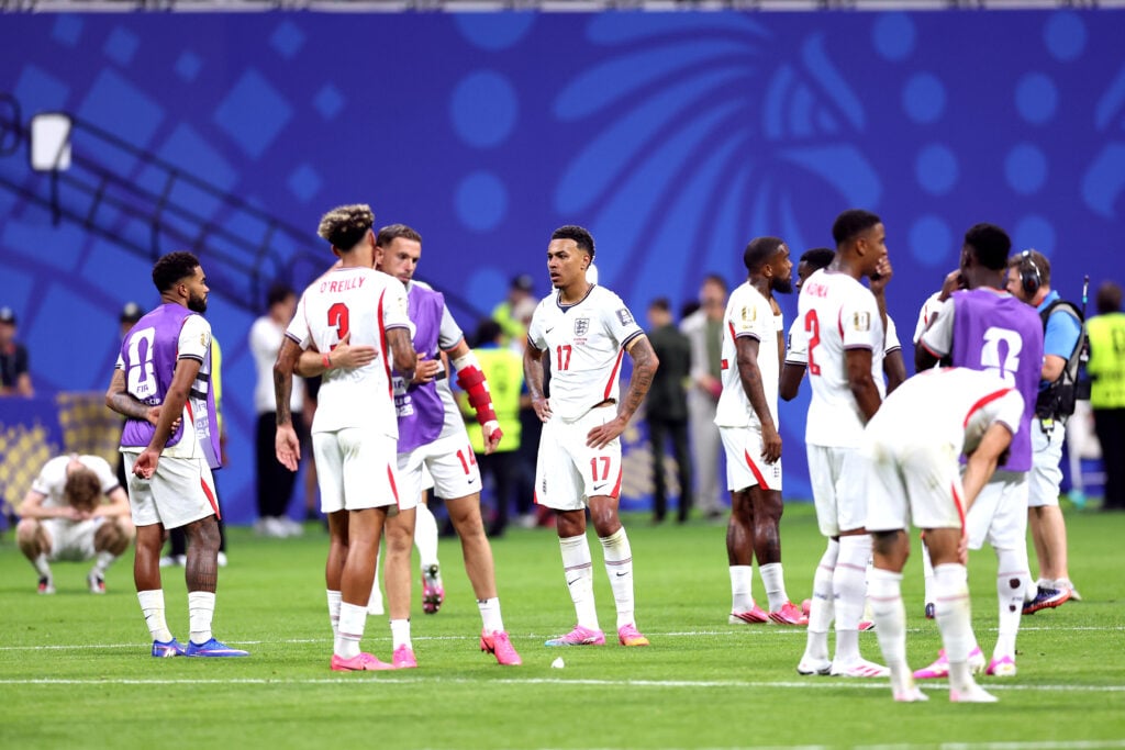 England players after loss to Argentina