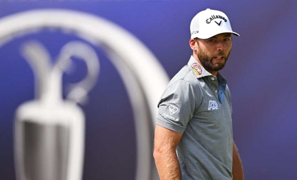 Sam Burns plays at The Open Championship 2026