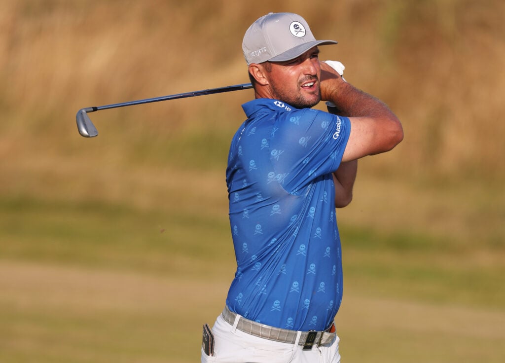 Bryson DeChambeau in action during day two of the The 154th Open Championship at Royal Birkdale