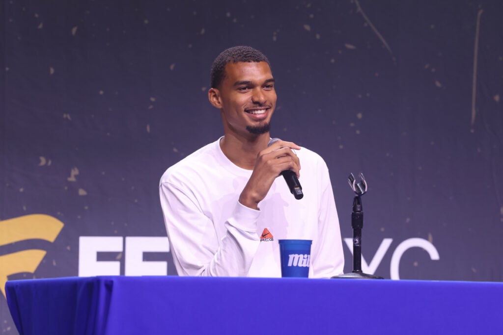 Victor Wembanyama attends the Men in Blazers panel at Fanatics Fest NYC 2026