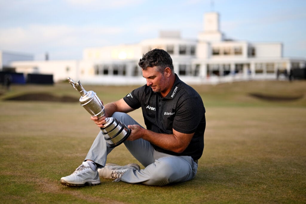 Ryan Fox poses with the Claret Jug after winning The Open Championship