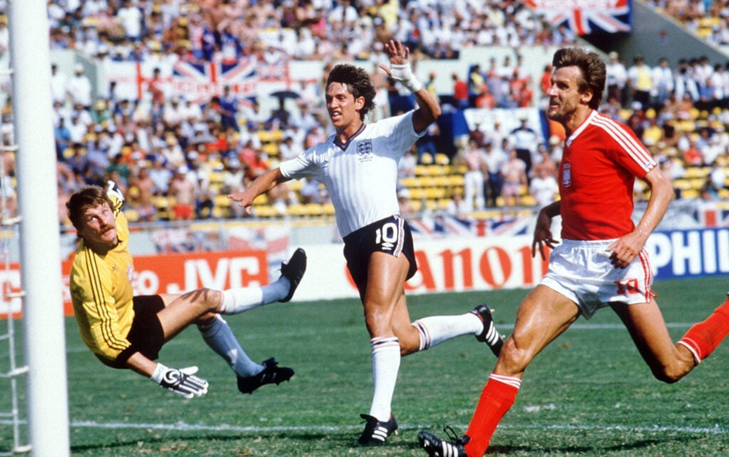 Gary Lineker scores hat-trick against Poland