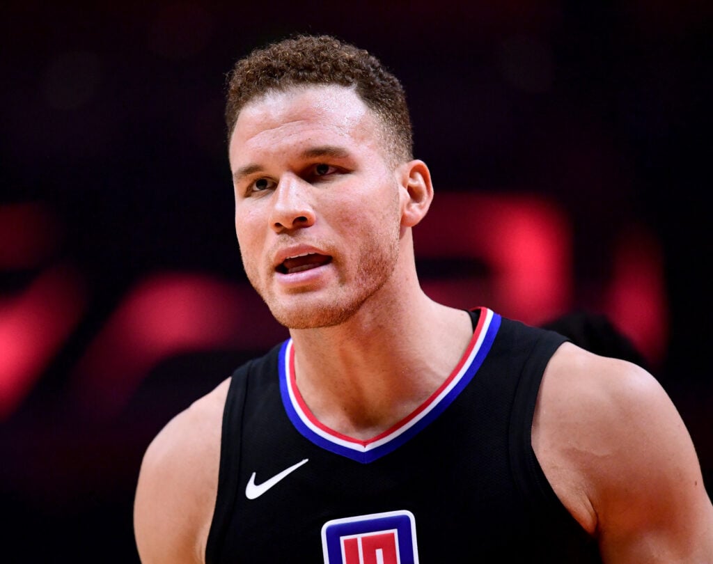 Blake Griffin #32 of the LA Clippers react to a call