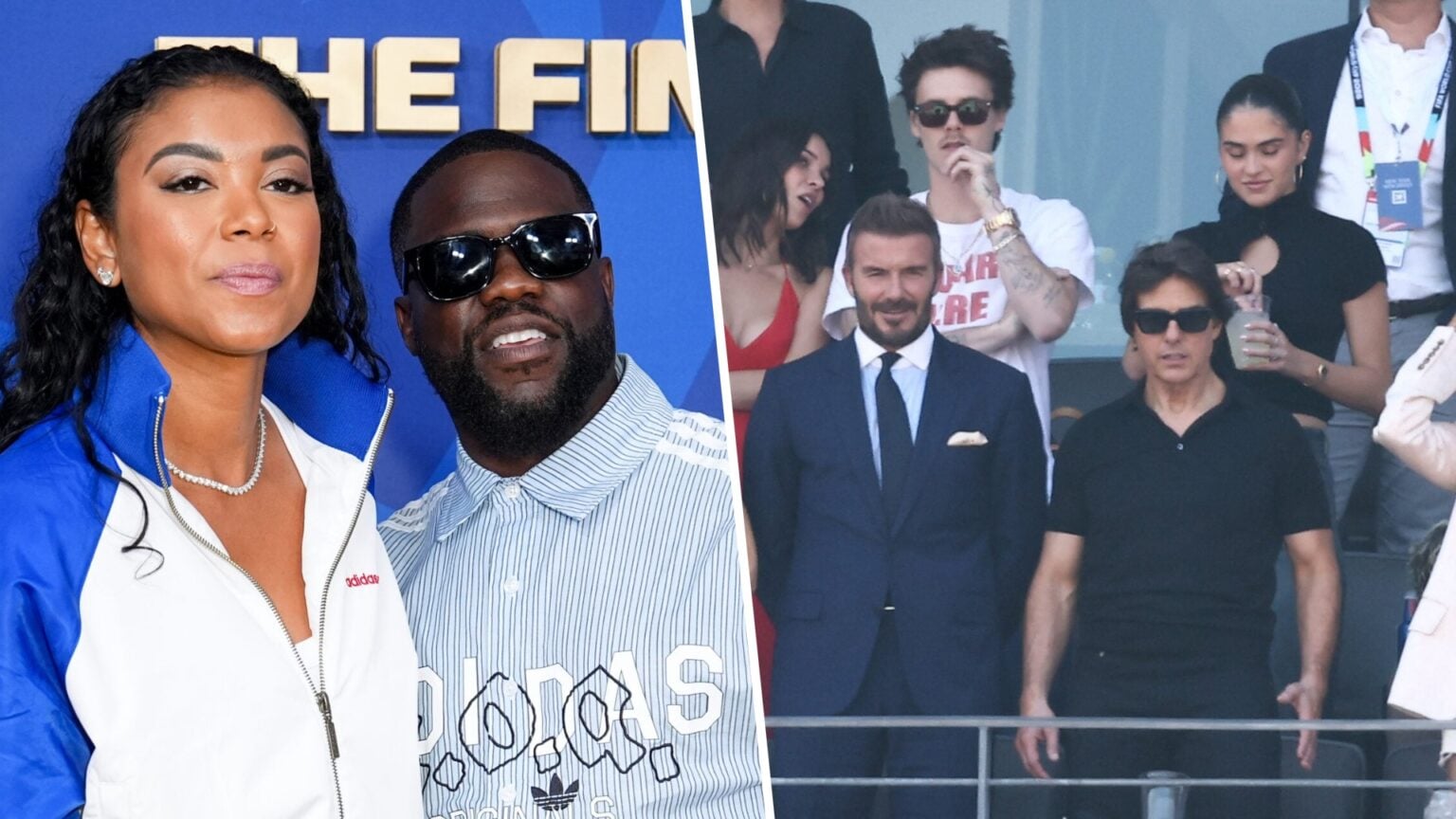 Kevin Hart, David Beckham and Tom Cruise at FIFA World Cup final