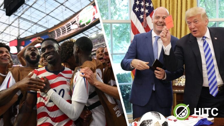 Folarin Balogun celebrates goal for USMNT and Donald Trump poses ahead of 2026 FIFA World Cup
