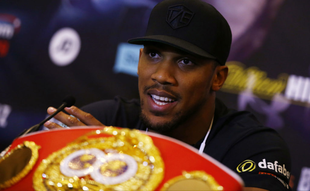 Anthony Joshua during the press conference (REUTERS)